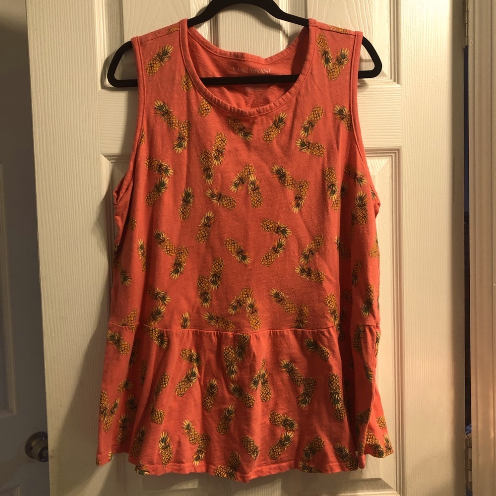 LaneBryant pineapple print peplum tank EUC 18/20